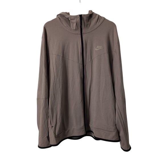 Nike Sportswear Tech Fleece Full Zip Light Brown Hoodie DX0822 Sweatshirt XXL - Picture 5 of 14